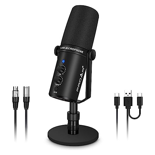 Micrófono Dinámico Xlr/usb, Micrófono Pc Podcasting,...