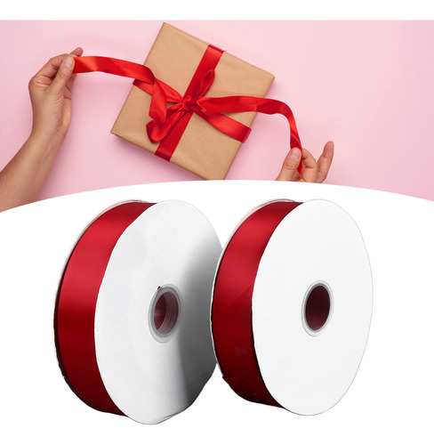 2 Rollo Liston Satinado Para Decoración Ancho 4cm 91 Metros