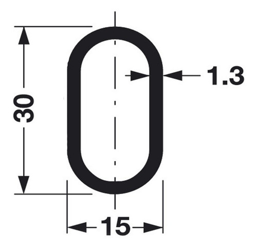 Caño Barral Oval Cromado Placard 1 Metro + Soportes