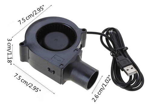 Ventilador Usb Para Churrasco De 7 Cm 7530 Air Turbo Blower,
