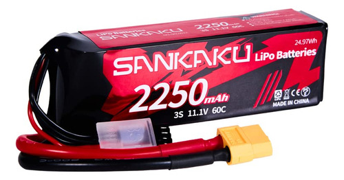 Sankaku 3s Lipo Bateria 60c 2250mah 11.1v Lipo Pack Con Xt60