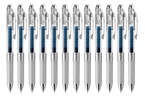 Bolígrafos Pentel Infree Bln75tl Tinta Gel Líquida 0.5mm 12u Color de la tinta Azul oscuro Color del exterior Plata