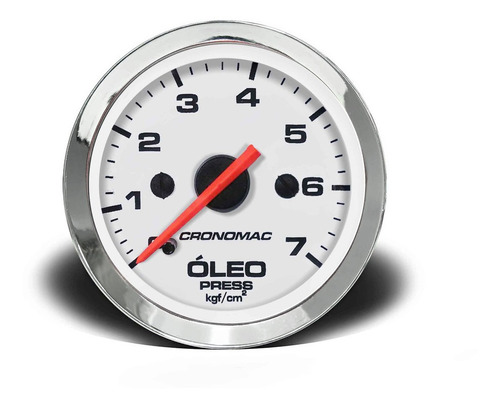 Manômetro Pressão De Óleo 60mm Mecânico 7kg - Croma Branco