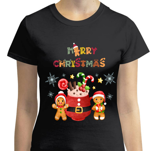 Playera Navidad - Galleta De Jengibre - Chocolate Caliente