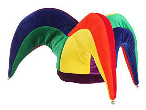 Elope Multi-color Court Jester Hat With Bells