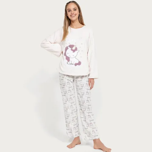 Pijama 2 Piezas Polar Mujer Importado Unicornio Invierno