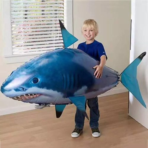 Imagen 4 de 8 de Tiburon Inflable A Control Remoto Juguete Flying Shark