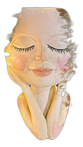 Maceta Cabeza Solar Con Luces Led - Resina Impermeable Para