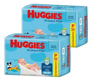 2un Pañales Huggies Protect Plus Azul P 50 u