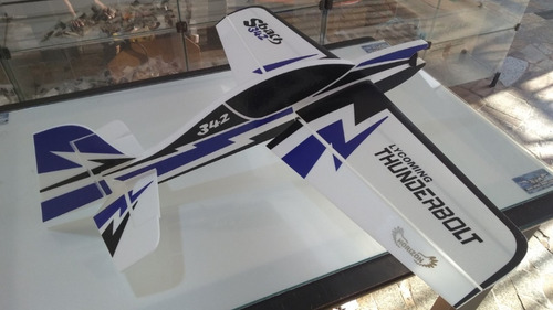 Aeromodelo Elétrico Acrobático Sbach Isopor T5 Perfilado 95cm Horizon Com Linkagem Trem De Pouso Cor Azul
