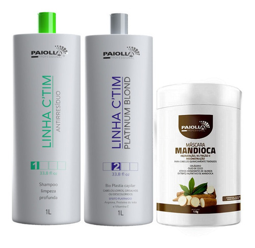 Kit Ctim Platinum Paiolla Selagem + Hidrataçao Mandioca