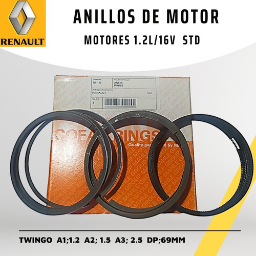 Anillos De Renault Twingo 1,2/16v  Std 69,00 Mm