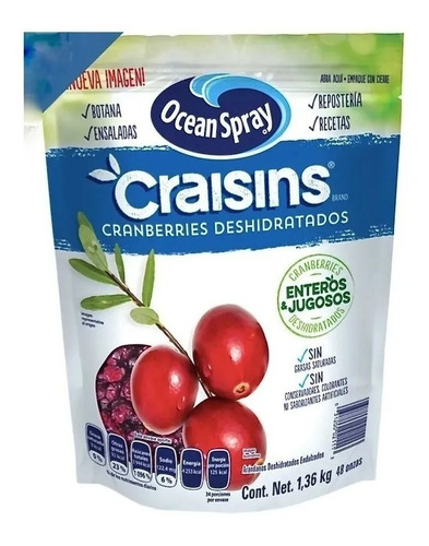 Pack Arandanos  Deshidratados Ocean Spray 2 Bolsas De 1.36kg