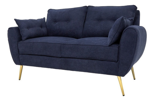 Sofá Salas Modernas Minimalistas Lounge Sillones Retro Color Azul
