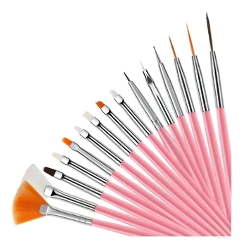Kit de brochas decorativas para extensiones de uñas y manicura (15)
