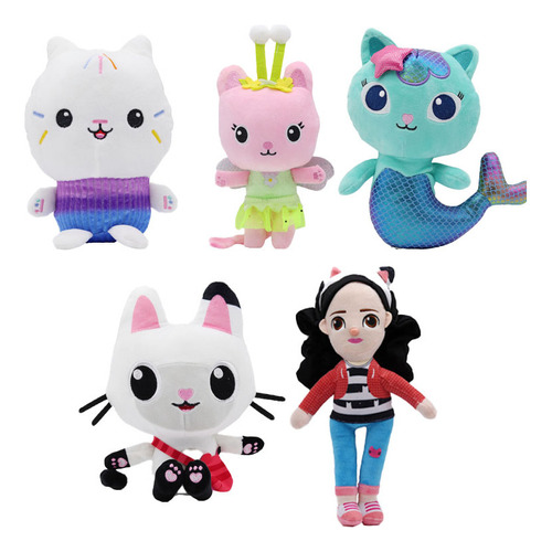 5 Piezas Gabby's Dollhouse Peluche Gaby Toy House Gato