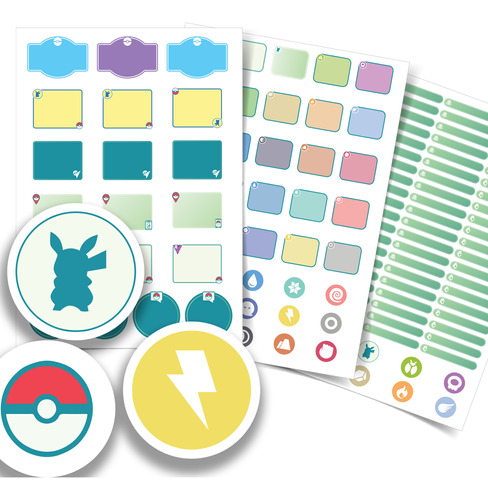 Etiquetas Escolares Pokémon Go Personalizadas Kit Jumbo