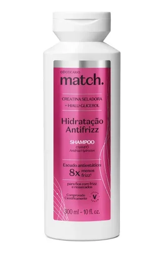 O Boticário Match Hidratação Antifrizz Shampoo 300ml