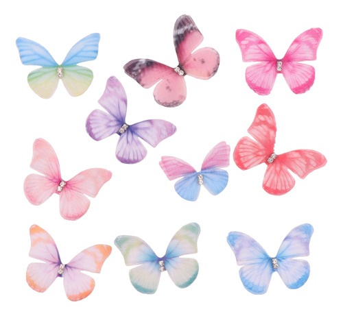 20 Unidad Cinta Organza Doble Capa Tela Mariposa Color