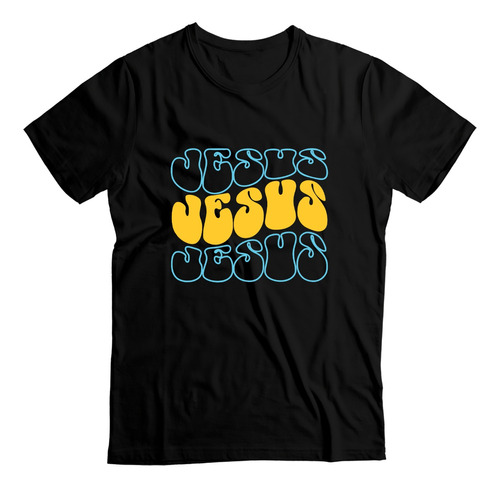 Remera Cristiana Algodón Negra Adulto Unisex Jesus