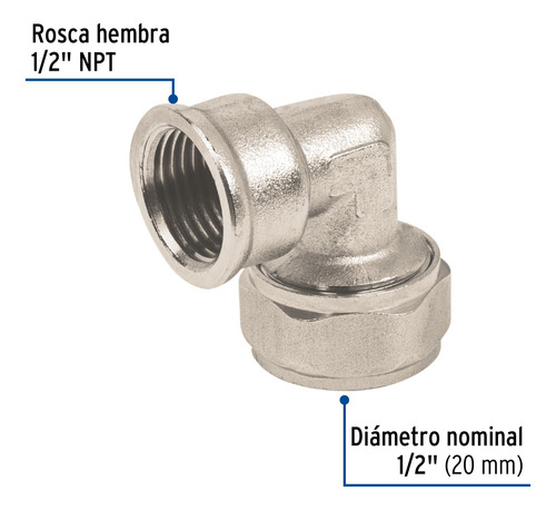 Codo 90° Para Pealpe, 1/2', Con Rosca Hembra, Foset 45922