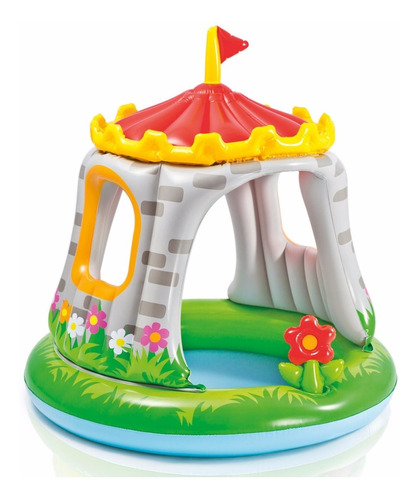 Pileta Inflable Intex Castillo Con Techo Bebe 1.22 X 1.22