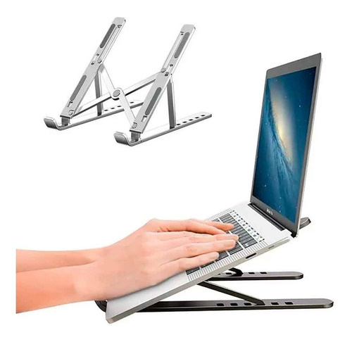 Stand Para Laptop Plegable Soporta Hasta 15.6 PuLG. Gris Nb