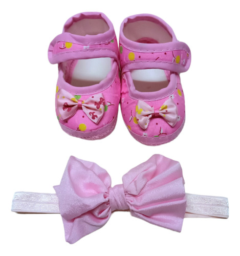 Pack 3 Pares D Zapatos Para Bebé Más Accesorios Para El Pelo