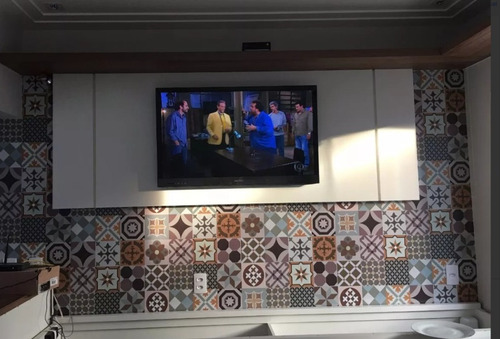 Imagem 2 de 3 de Papel De Parede Vinílico Cozinha Azulejo Lavável 50 Cmx3,0 M