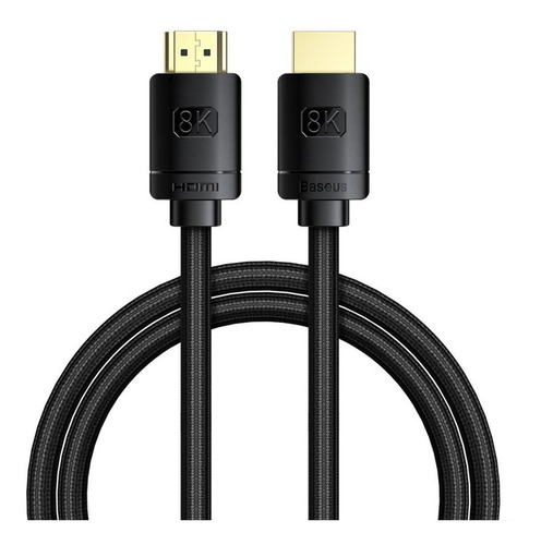 Imagen 1 de 12 de Cable Adaptador Alta Definición Hdmi/hdmi 8k 2m Negro Baseus
