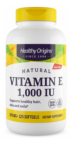 Healthy Origins Vitamina E 1,000 Ui (natural, Ip Sin Omg), 1