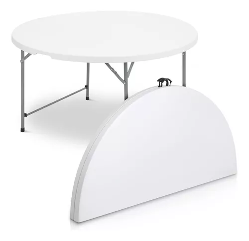 MoNiBloom Mesa plegable resistente de 8 pies, para interiores y exteriores,  portátil, de plástico, para eventos de boda, mesa de picnic con patas y