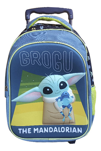 Mochila Infantil Escolar 3d Bebe Yoda 40x30x11+ruedas/carro