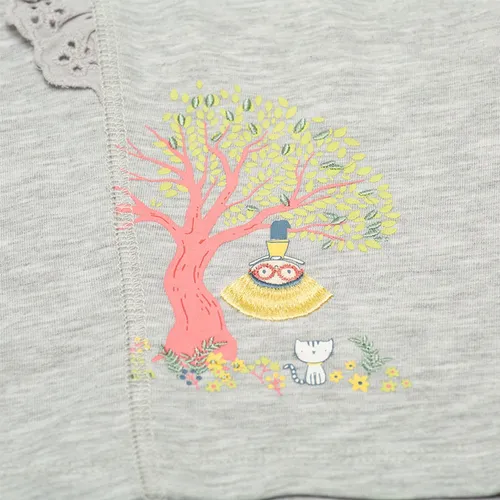 Polera Bebé Algodón Verano Niña Gris Claro