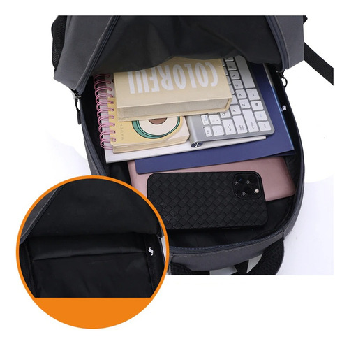 Mochila Urbana Impermeable Reforzada Mujer Hombre Universida Color Gris