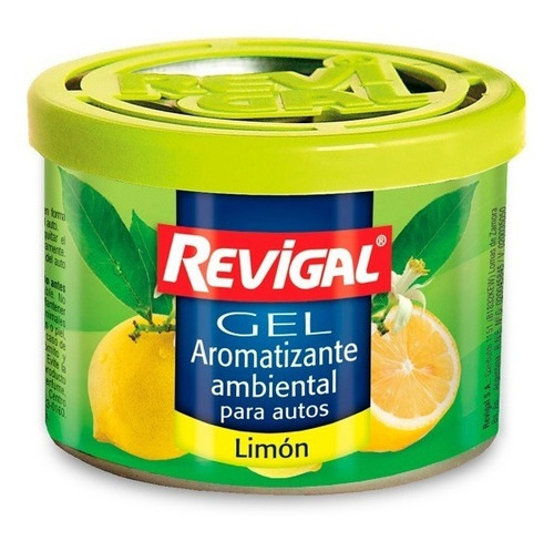 Imagen 1 de 5 de Aromantizante Perfume Gel Auto Interior Aroma Limon Revigal