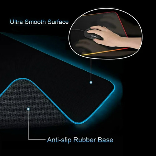 Mousepad Alfombrilla De Raton Teclado Gamer Rgb Luz Led