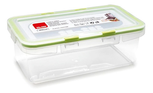 Contenedor /envase Hermetico Pra Alimentos Verde 800ml Ibili Color Transparente