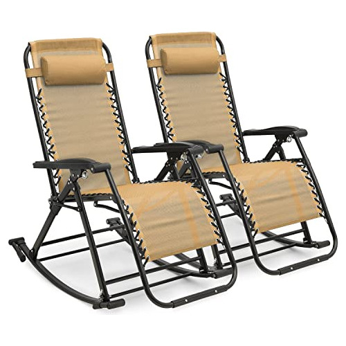 Magshion Rocker Chair Outdoor, Portable Foldable Reclining L
