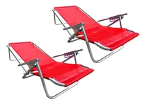 Comprar Dos Reposeras Aluminio Reforzadas Silla Playera Cama 100kg