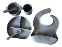 Comprar Set Alimentación Bebé Silicona Babero Platos Cubiertos Vaso