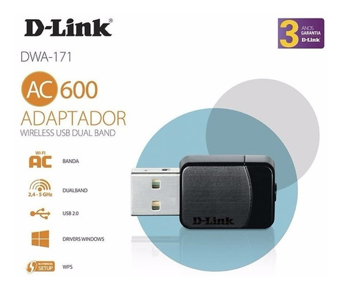 Imagem 3 de 6 de Adaptador Wireless Usb D-link 11ac Dual Band 5 Ghz Envio 24h