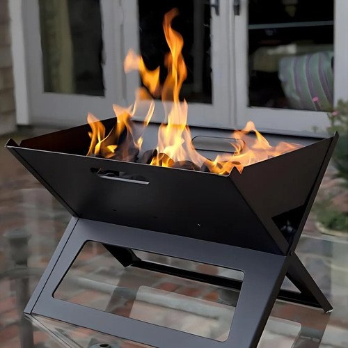 Parrillero Plegable De Camping Portátil Metal Premium