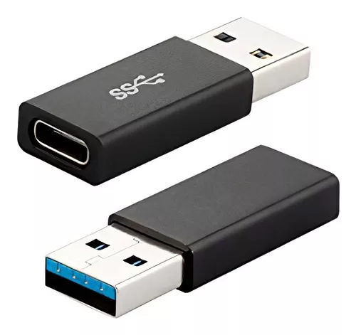 Adaptador USB 3.0 macho a USB-C hembra Negro