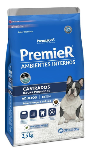 Ração Premier Amb Internos R Pq 2,5kg Cães Adultos Castrados