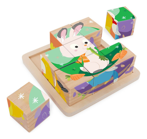Juego De Cubos De Rompecabezas 6 En 1 Mascotas