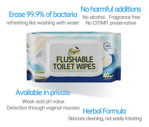 Toallitas Para Inodoro Fluffier, 100% A Base De Plantas, Ext