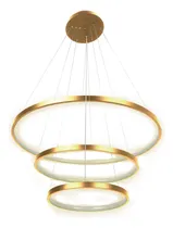 Comprar Lustre Led Moderno Pendente Anéis Led 89w 3 Arcos Dourado 110v\u002F220v Requint