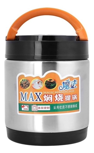 B Fiambrera Térmica De Tres Capas De Acero Inoxidable 1800ml
