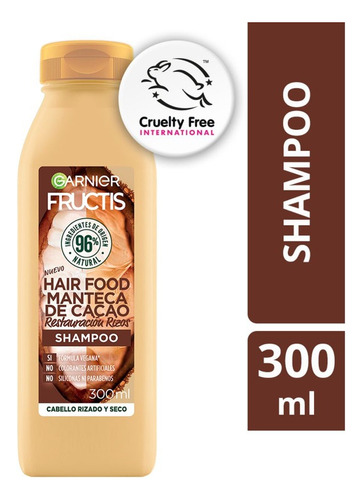  Garnier Shampoo Fructis Hair Food Manteca Cacao 300ml